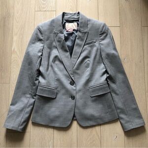 Banana Republic Classic Wool Blend Blazer Jacket in Light Grey Size 4